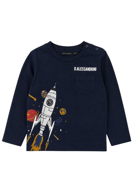 Blue cotton baby T-shirt DANIELE ALESSANDRINI | 00110/ANBLU